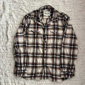 American Eagle Outfitters Plaid Shirt with Earth Tones